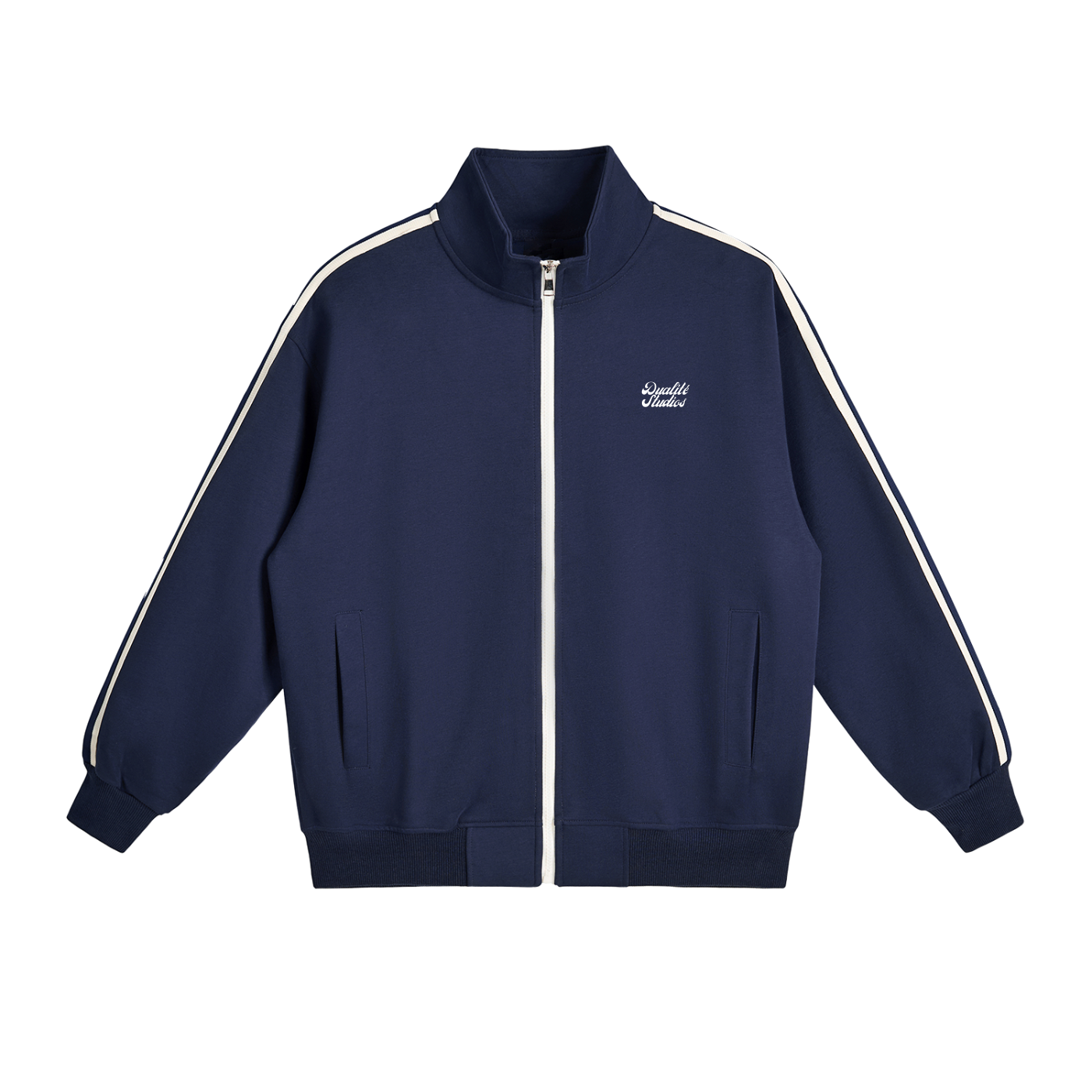 Contrast Side-Stripe Stand Collar Jacket