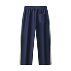 Contrast Side-Stripe Straight-Leg Pants