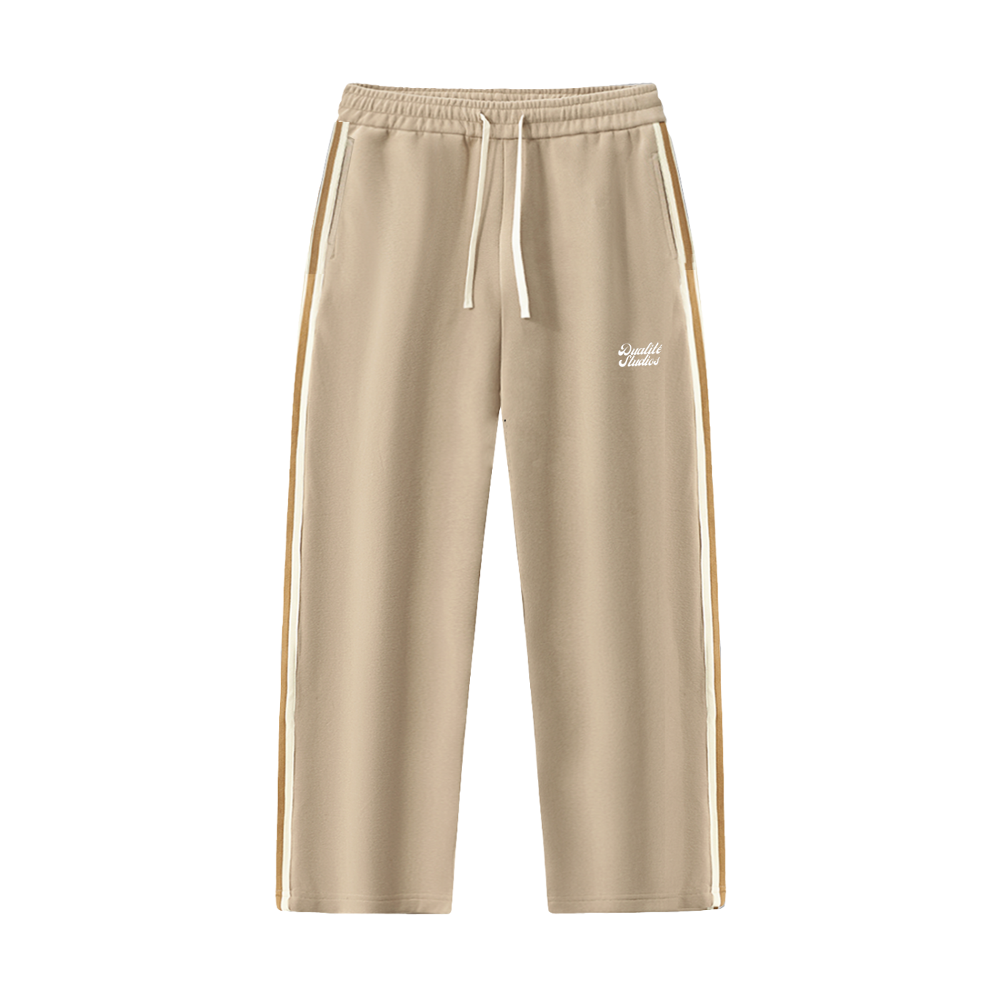 Contrast Side-Stripe Straight-Leg Pants