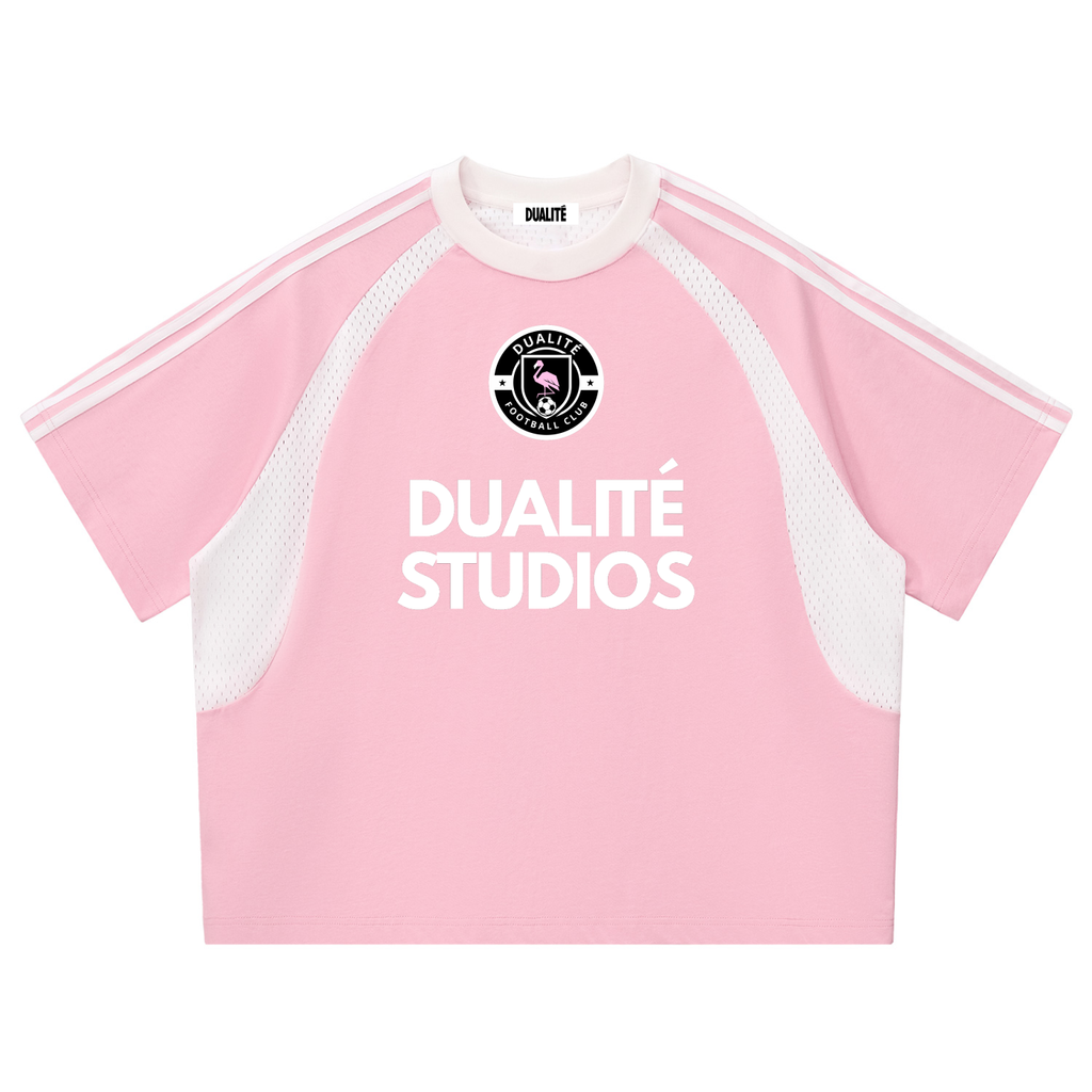 Football Club Striped T-Shirt Pink