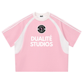 Football Club Striped T-Shirt Pink