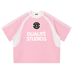 Football Club Striped T-Shirt Pink