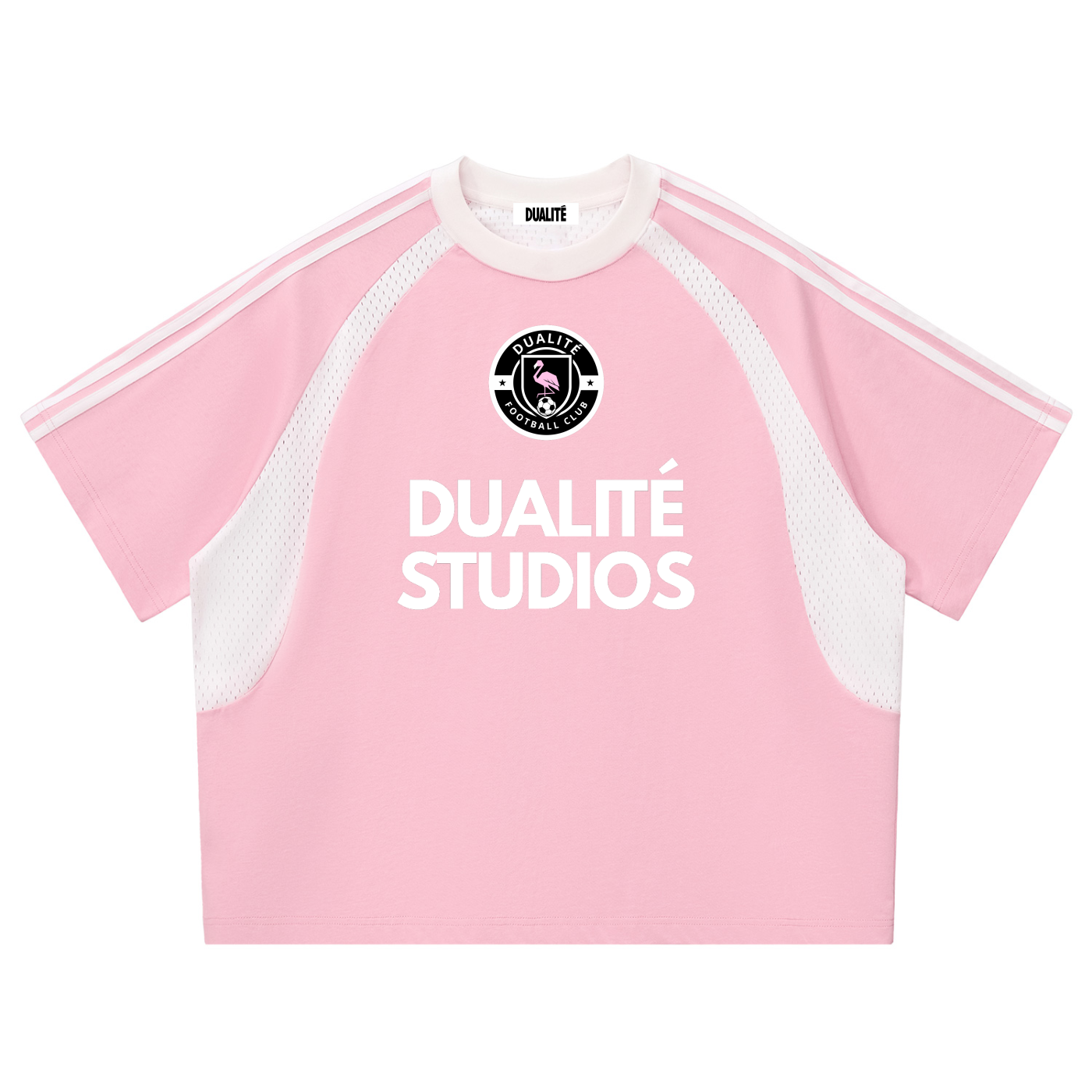 Football Club Striped T-Shirt Pink