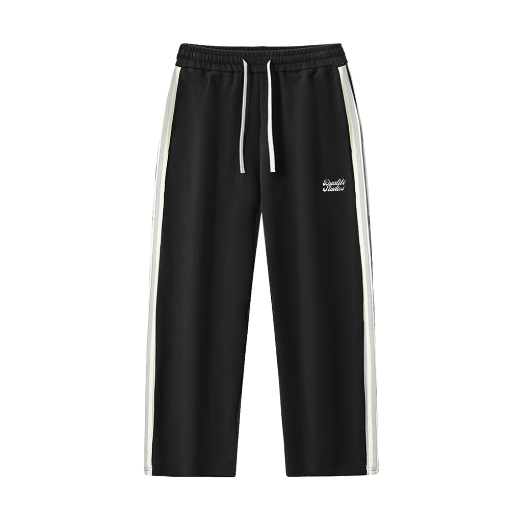 Contrast Side-Stripe Straight-Leg Pants