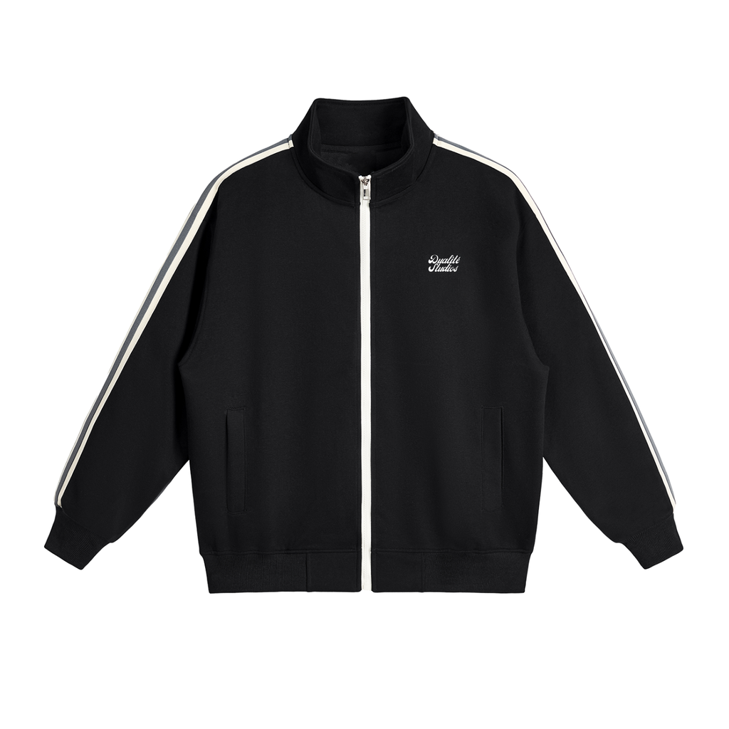 Contrast Side-Stripe Stand Collar Jacket