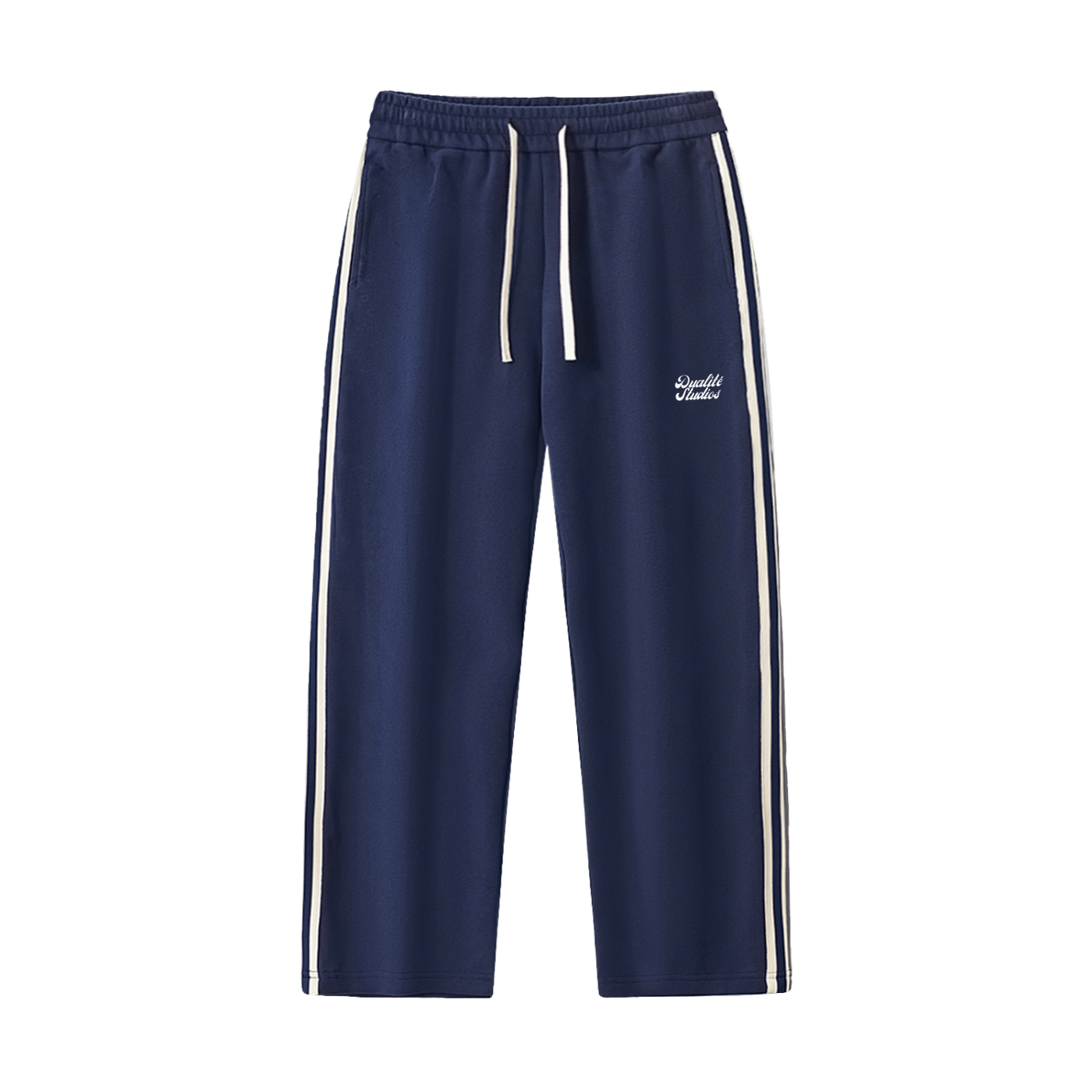 Contrast Side-Stripe Straight-Leg Pants