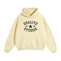 College Logo Oversized Fleeced Hoodie - Apricot