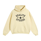 College Logo Oversized Fleeced Hoodie - Apricot