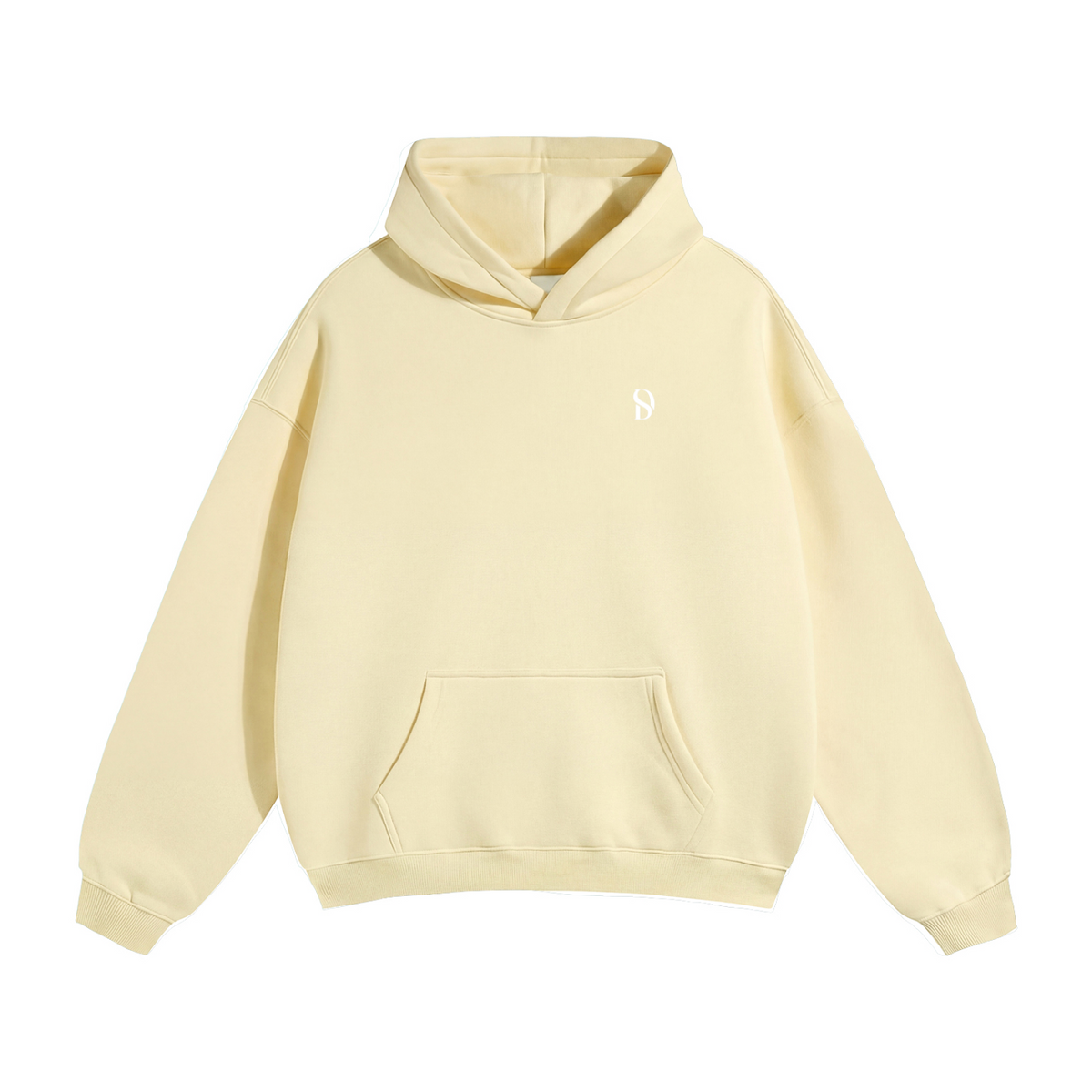 Basic Logo Oversized Fleeced Hoodie - Apricot
