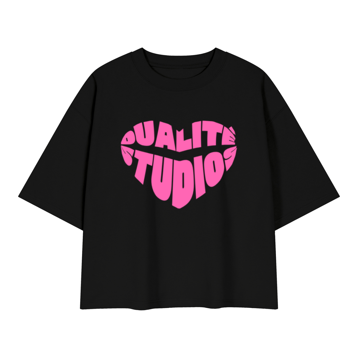 Heart Logo Heavyweight Boxy T-Shirt - Black
