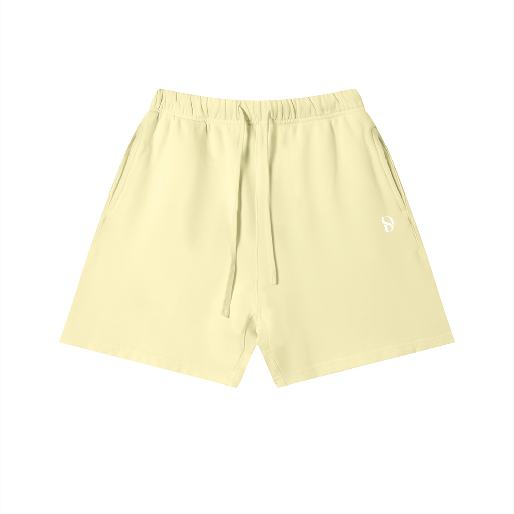 Essential Vintage Wash Cotton Shorts - Light Yellow
