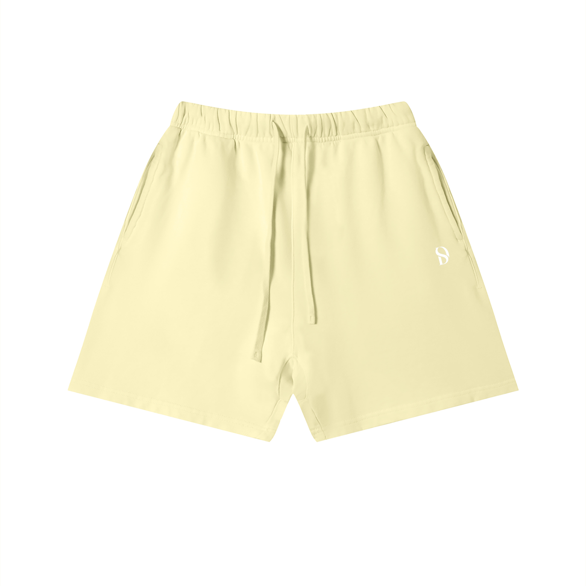 Essential Vintage Wash Cotton Shorts - Light Yellow