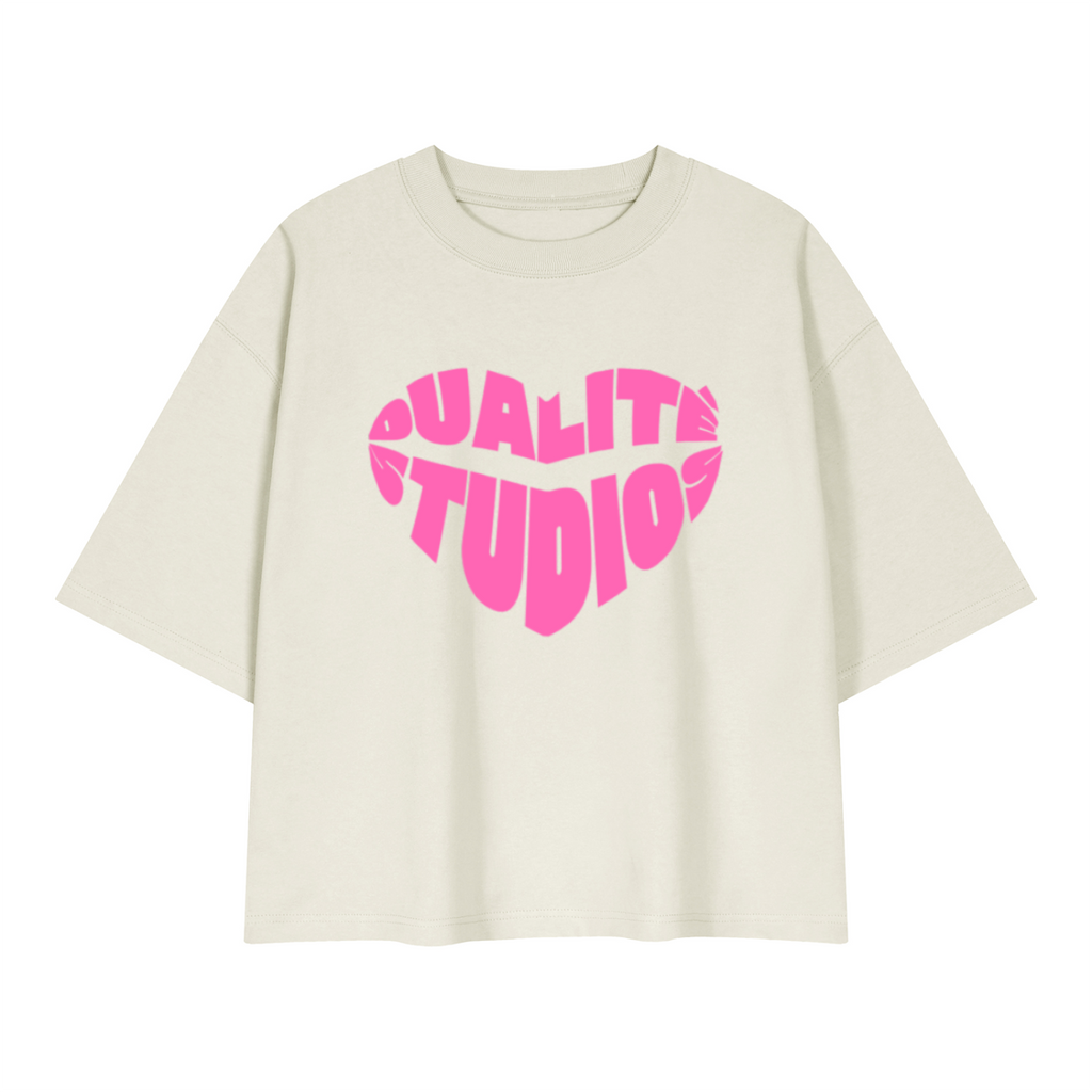 Heart Logo Heavyweight Boxy T-Shirt - Gray