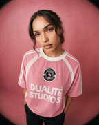 Football Club Striped T-Shirt Pink