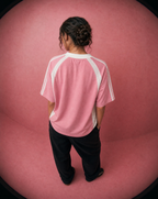 Football Club Striped T-Shirt Pink