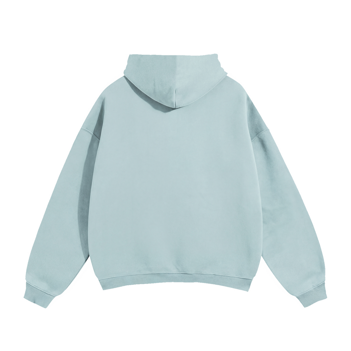 Basic Logo Oversized Fleeced Hoodie - Light Blue
