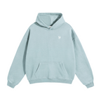 Basic Logo Oversized Fleeced Hoodie - Light Blue