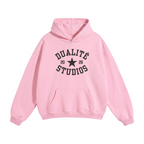 College Logo Oversized Fleeced Hoodie - Pink