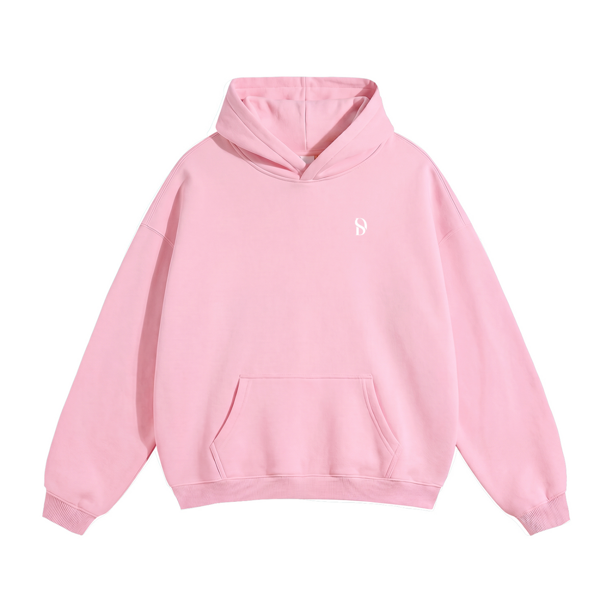 Basic Logo Oversized Fleeced Hoodie - Pink