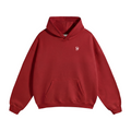 Basic Logo Oversized Fleeced Hoodie - Red