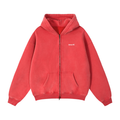 Washed Boxy Zip-Hoodie Washed Red