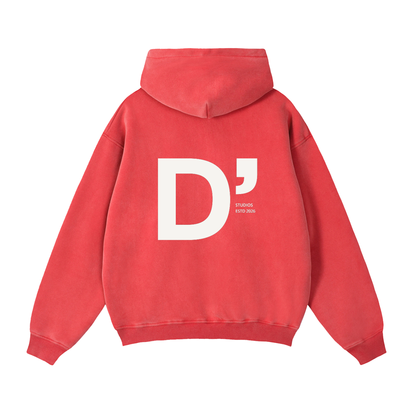 Washed Boxy Zip-Hoodie Washed Red