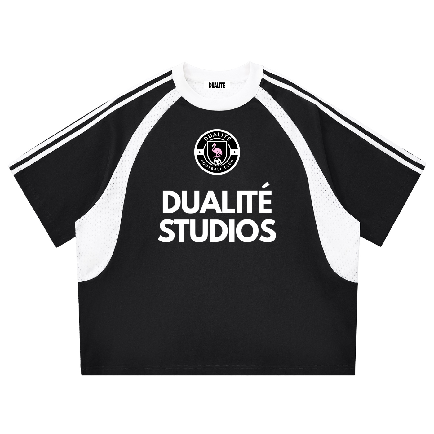 Football Club Striped T-Shirt Black