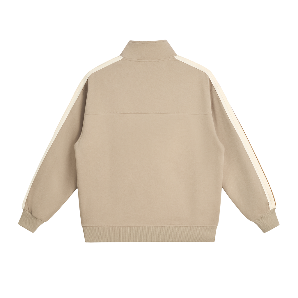 Contrast Side-Stripe Stand Collar Jacket