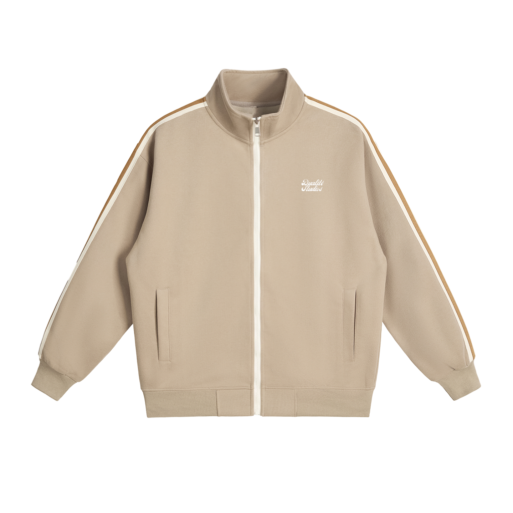 Contrast Side-Stripe Stand Collar Jacket