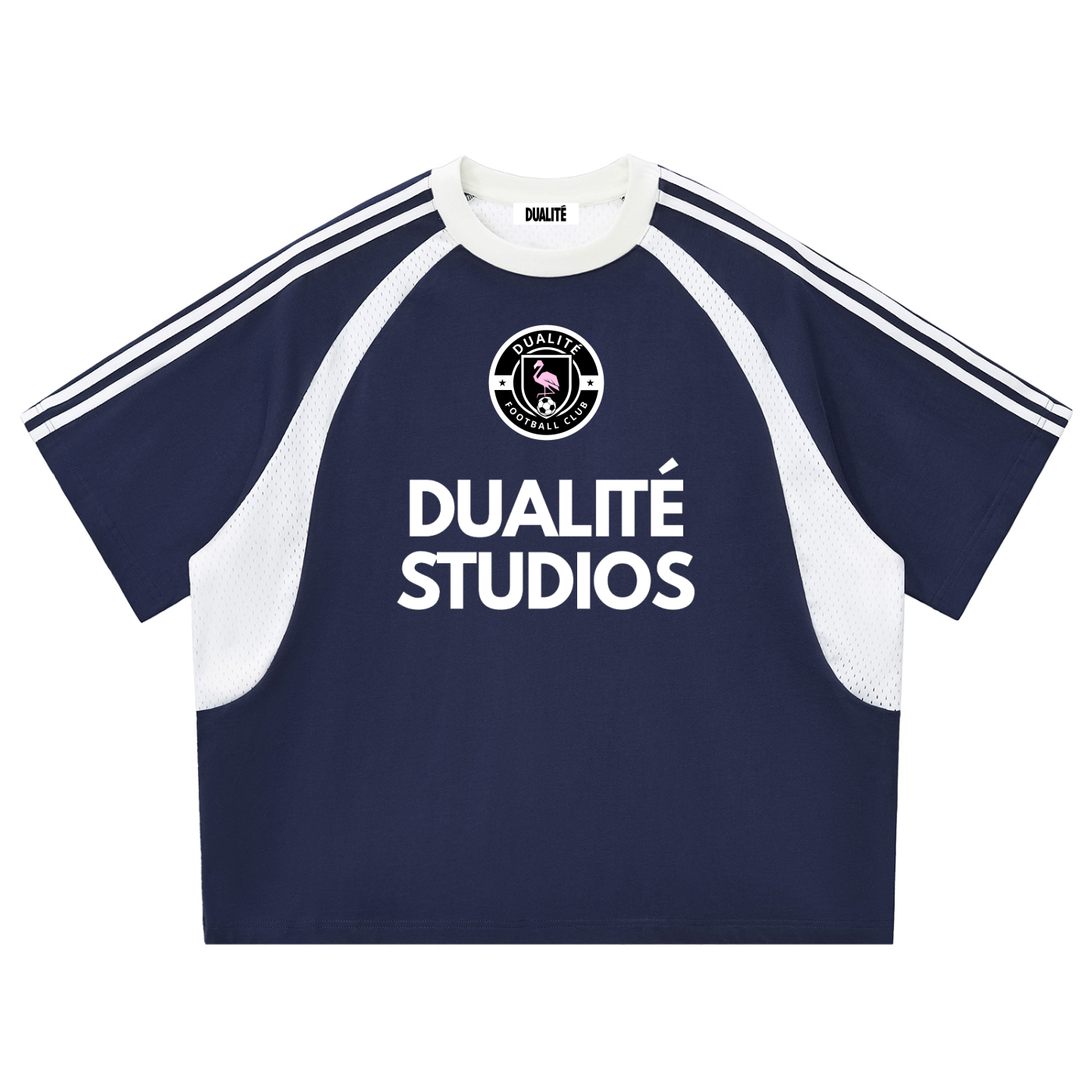 Football Club Striped T-Shirt Navy