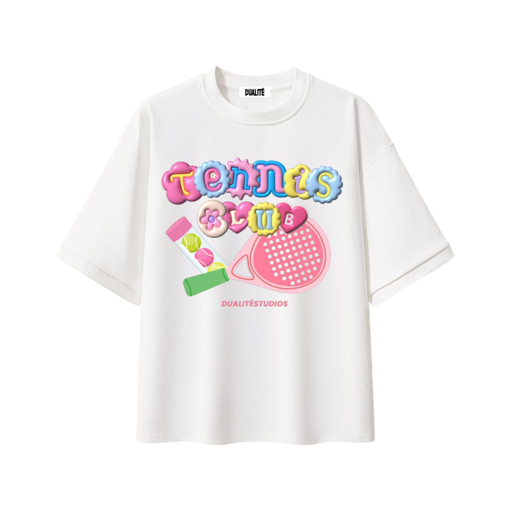 The Tennis Club Heavyweight Boxy T-Shirt - White
