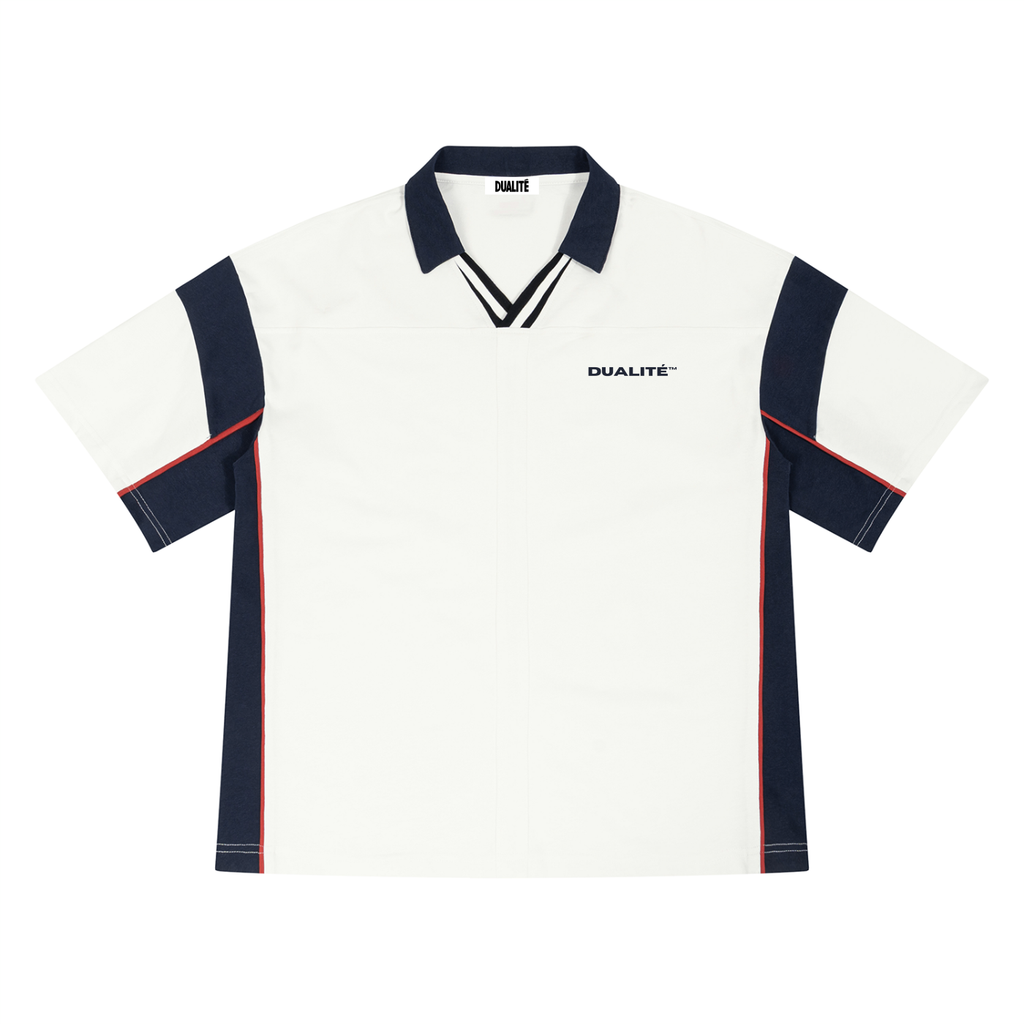 Boxy Color Block Polo Shirt