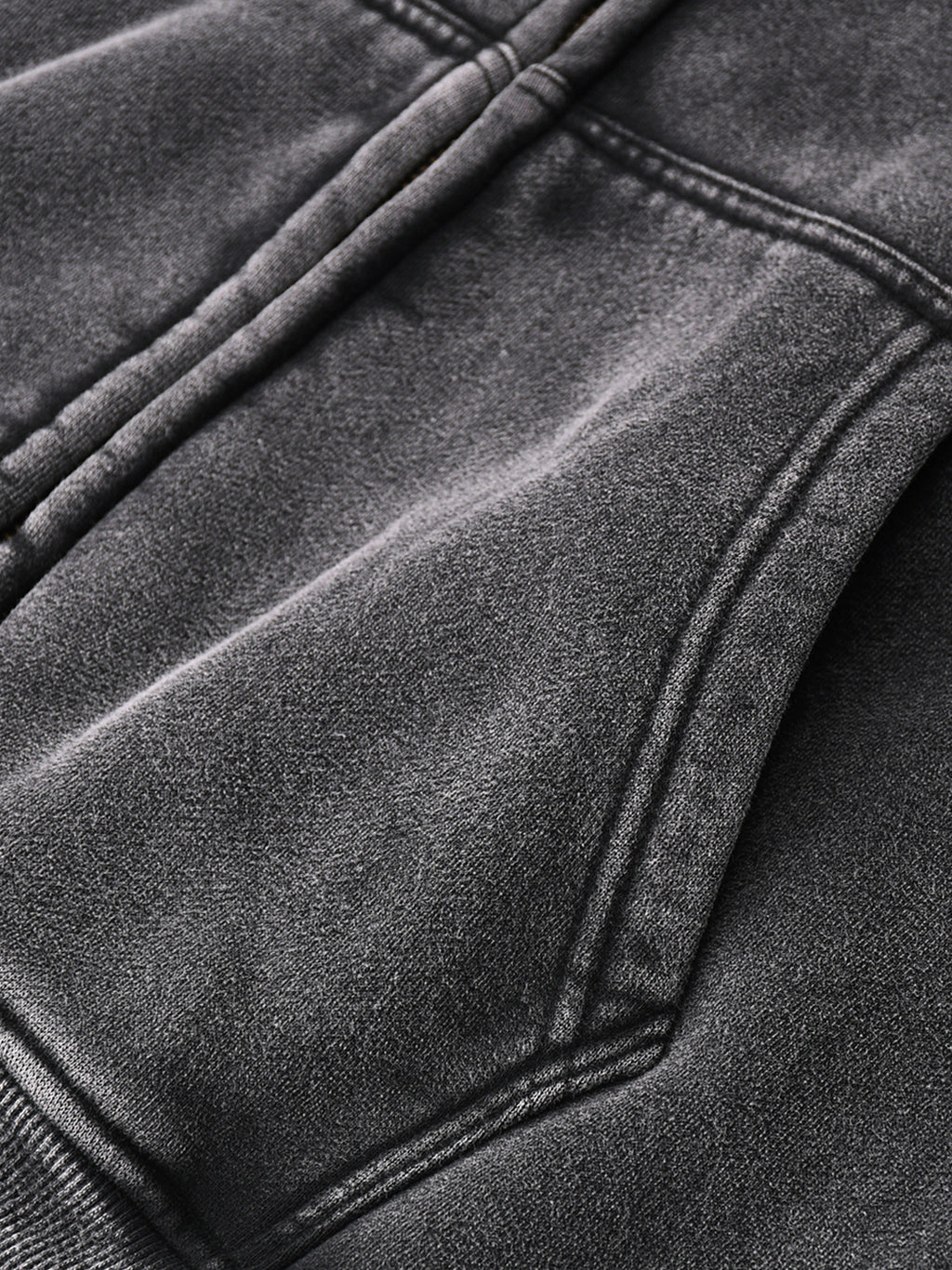 Washed Boxy Zip-Hoodie Washed Black
