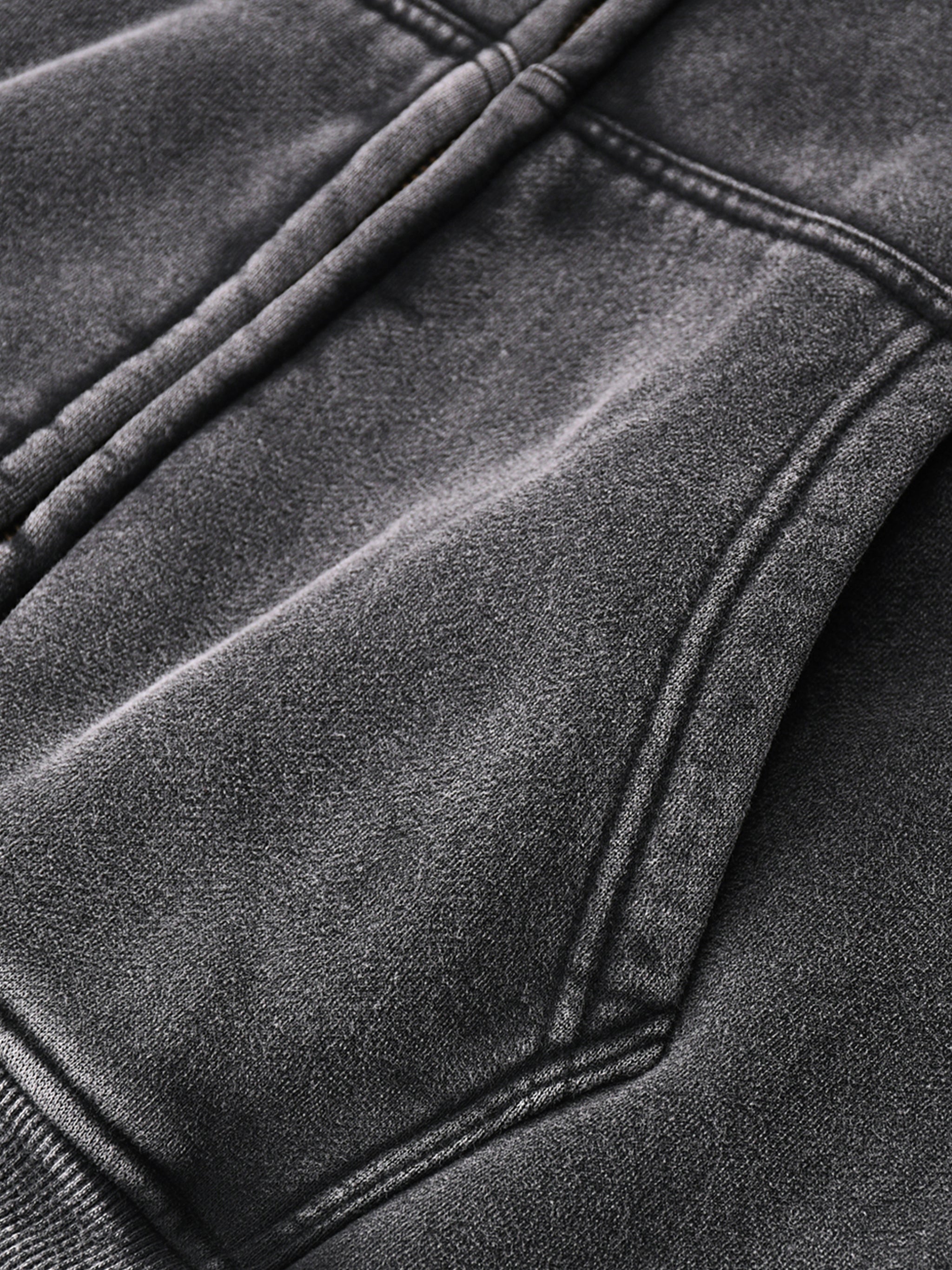 Washed Boxy Zip-Hoodie Washed Black