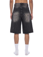 Vintage Wash Wide Leg Denim Shorts