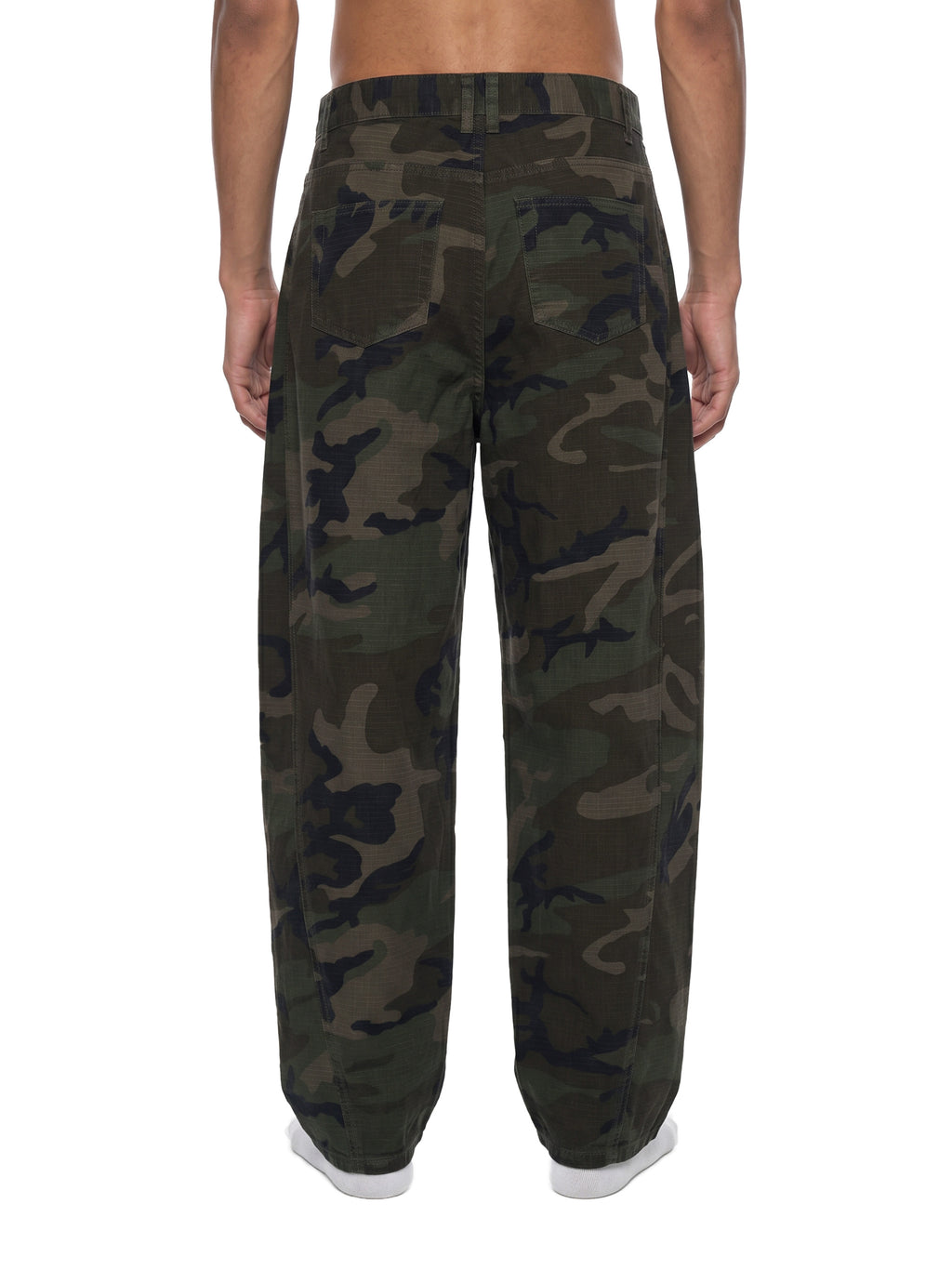 Camo Barrel Leg Cargo Pants