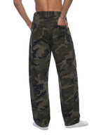 Camo Barrel Leg Cargo Pants