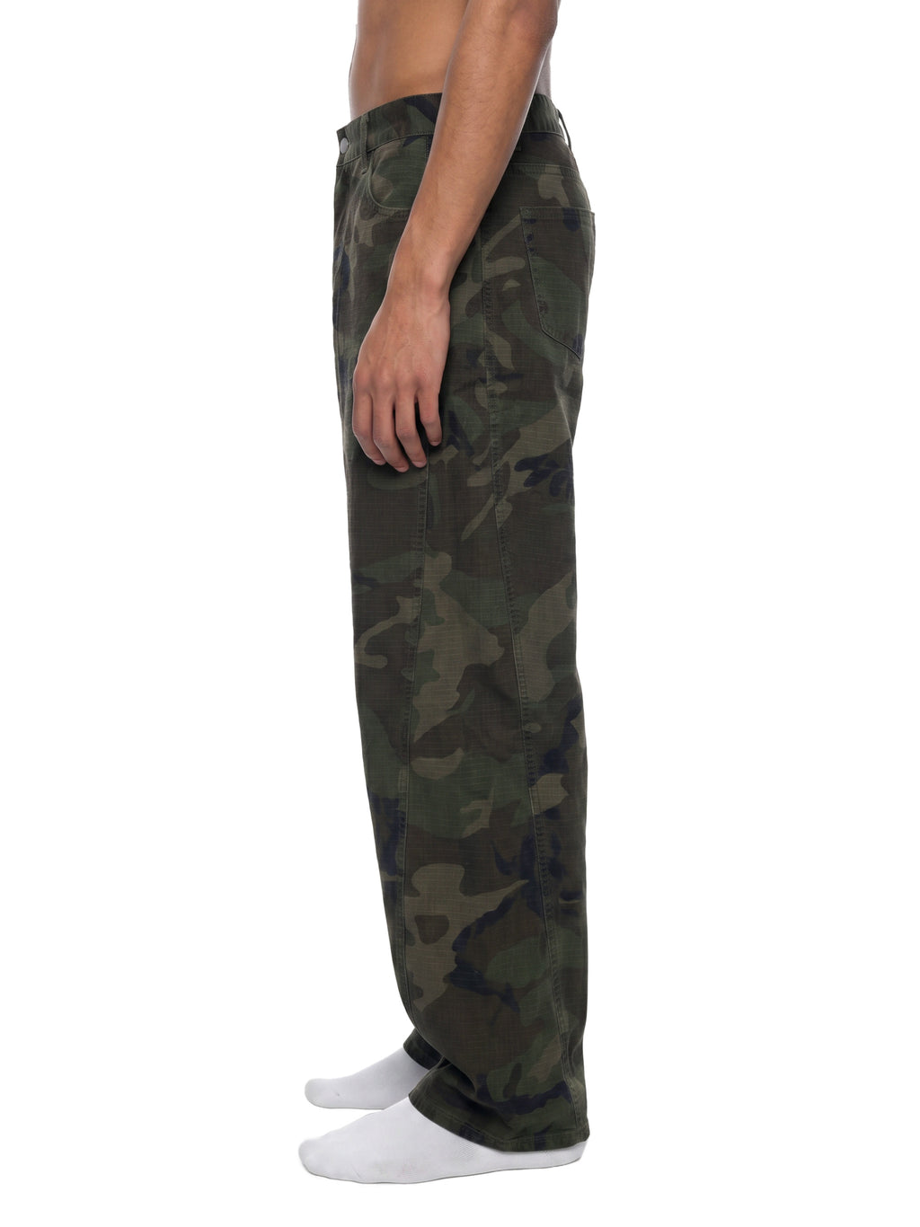Camo Barrel Leg Cargo Pants